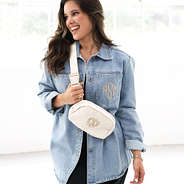 champagne belt bag on peyton