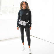 silver belt bag on jae