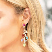 lights christmas earrings in ear