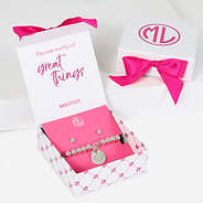 Monogrammed Jewelry Gift Set in Silver