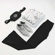 black crossover flare leggings flatlay