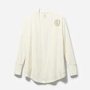 Monogrammed Sweatshirt Cardigan in Ivory