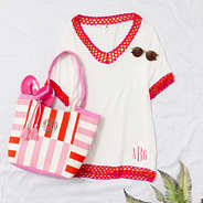 Crochet cover up with carry all tote in beach vibes