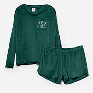 monogrammed softspun lounge set in forest