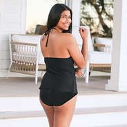 back of high neck tankini