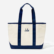 monogrammed boat tote bag in navy
