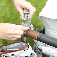 black sassy spots baby changing pad with buckle