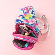 watercolor cheetah sling backpack inside shot