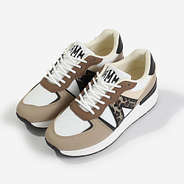 Monogrammed Sassy Leopard Sneaker in Neutral Sassy Spots