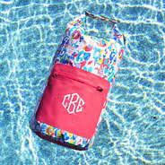 watercolor cheetah dry bag floating in pool