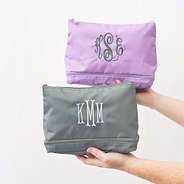 mushroom and lilac double layered make up bags