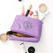lilac personalized double layer makeup bag