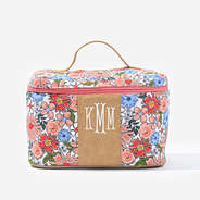 Monogrammed Canvas Train Case in Boho Blooms