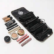 leopard print toiletry kit inside shot