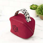 maroon makeup bag