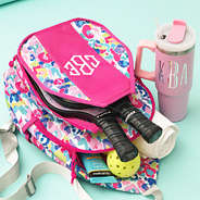 watercolor cheetah pickleball bag flatlay