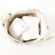 ivory storage basket inside shot