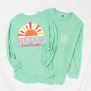 mint hello sunshine t-shirt flatlay