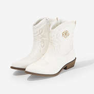 Monogrammed Cowboy Boots in Bone