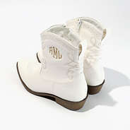 back and side view of short cowboy boots