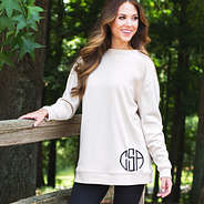 monogrammed oatmeal sweatshirt tunics