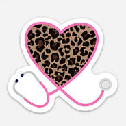 Leopard Heart Nurse Sticker