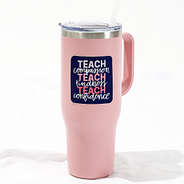 Navy Teach Sticker on travel tumbler