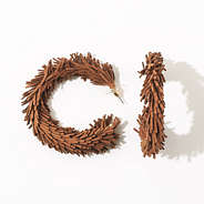 fringe earrings in brown top and side