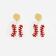 monogrammed baseball earrings