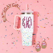 birthday accessories and travel tumbler