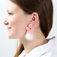 Pink Bunny Easter Earrings