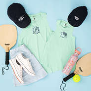 mom and me mint monogrammed exercise tanks