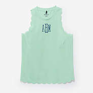 monogrammed exercise tank in mint