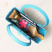 leopard confetti mini waterproof beach bag inside shot