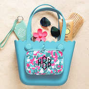 leopard confetti mini waterproof beach bag flatlay