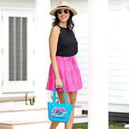 leopard confetti mini waterproof beach bag in hand new