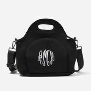 Monogrammed Neoprene Lunch Bag in Black