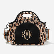 Monogrammed Neoprene Lunch Bag in Classic Cheetah