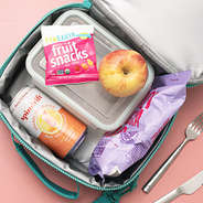 inside of neoprene lunch bag in turquoise