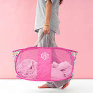 watercolor cheetah pop up hamper in hand