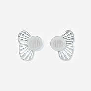 Monogrammed Butterfly Earrings in Silver