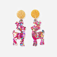 Reindeer Earrings in Multi New