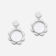 Monogrammed Scallop Earrings in silver