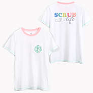monogrammed nurse t-shirt in ringer style