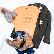 Faith Short Sleeve T-shirt styled with duck books and shacket