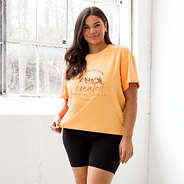 Faith Short Sleeve T-shirt styled with bike shorts