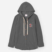 Ohio State Buckeyes Waffle Shacket in Charcoal