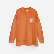 clemson softspun sweatshirt in pumpkin