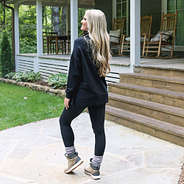 monogrammed black sweatshirt tunic back