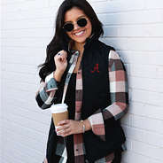 alabama crimson tide puffer vest on megan